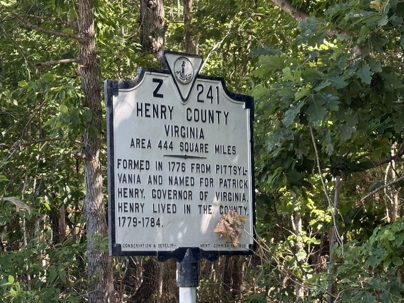 Henry County Virginia side of the marker. Click for full size. Henry County Virginia side of the marker image. Click for full size.