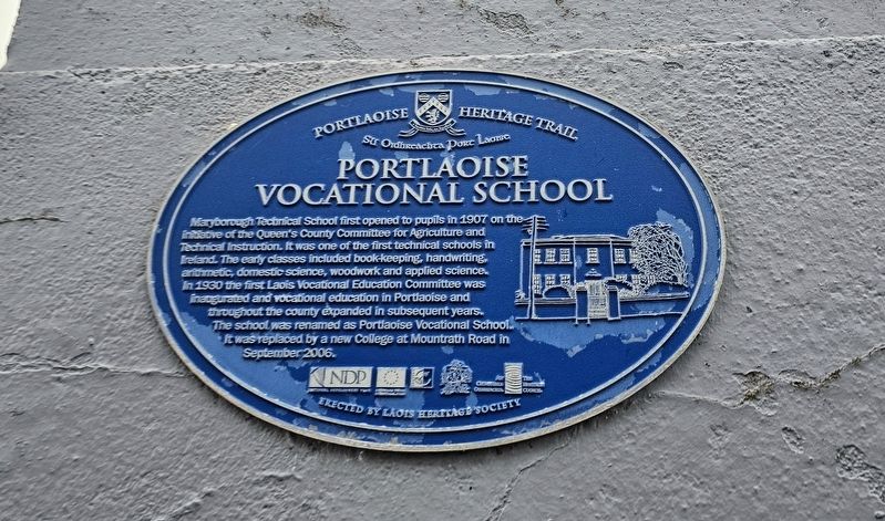 Portlaoise Vocational School Marker. Click for full size. Portlaoise Vocational School Marker image. Click for full size.
