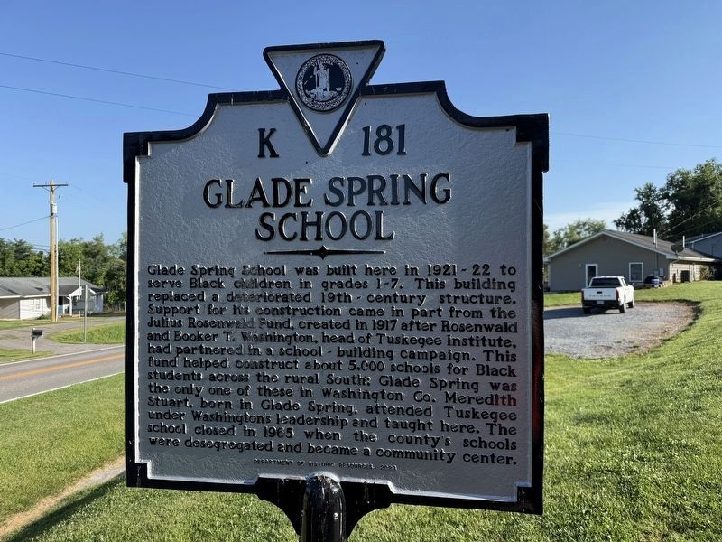 Glade Spring School Marker. Click for full size. Glade Spring School Marker image. Click for full size.