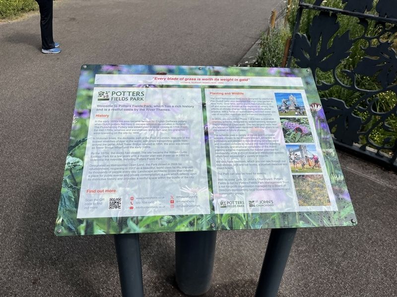 Potters Fields Park Marker image. Click for full size.