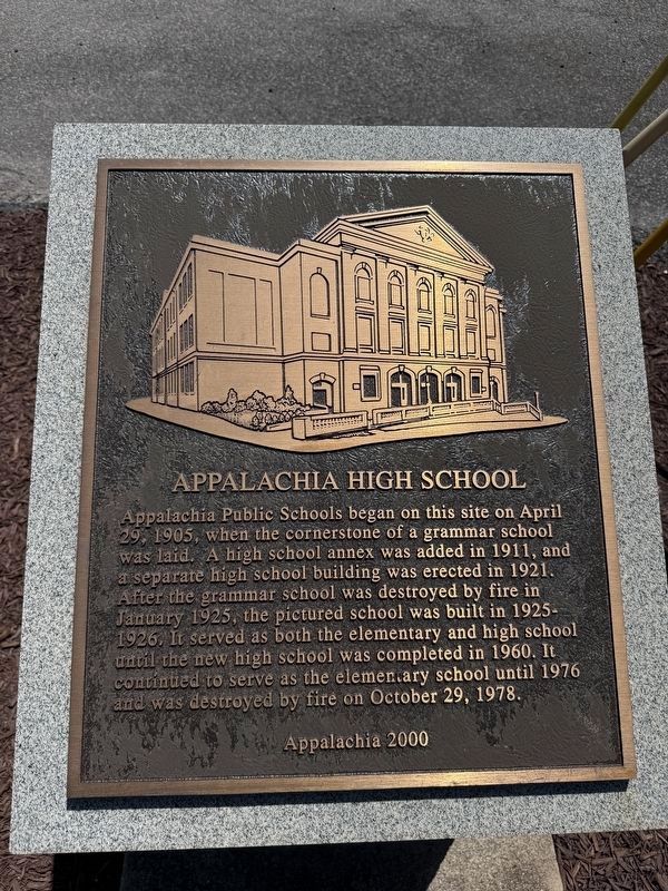 Appalachia High School Marker. Click for full size. Appalachia High School Marker image. Click for full size.