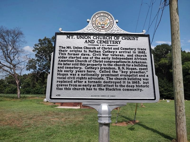 Mt. Union Church of Christ and Cemetery Marker. Click for full size. Mt. Union Church of Christ and Cemetery Marker image. Click for full size.