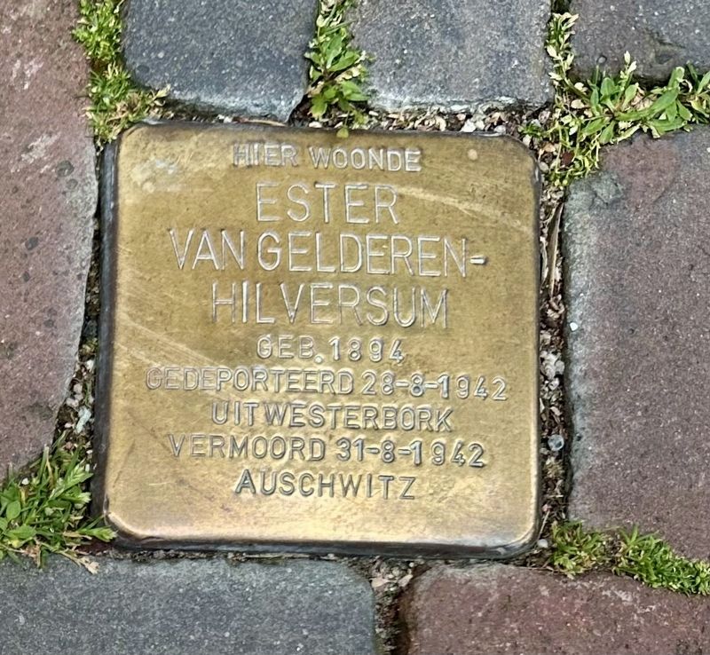 Esther van Gelderen-Hilversum stolperstein. Click for full size. Esther van Gelderen-Hilversum stolperstein image. Click for full size.