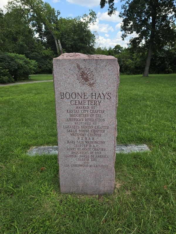 Boone Hays Cemetery Marker. Click for full size. Boone Hays Cemetery Marker image. Click for full size.