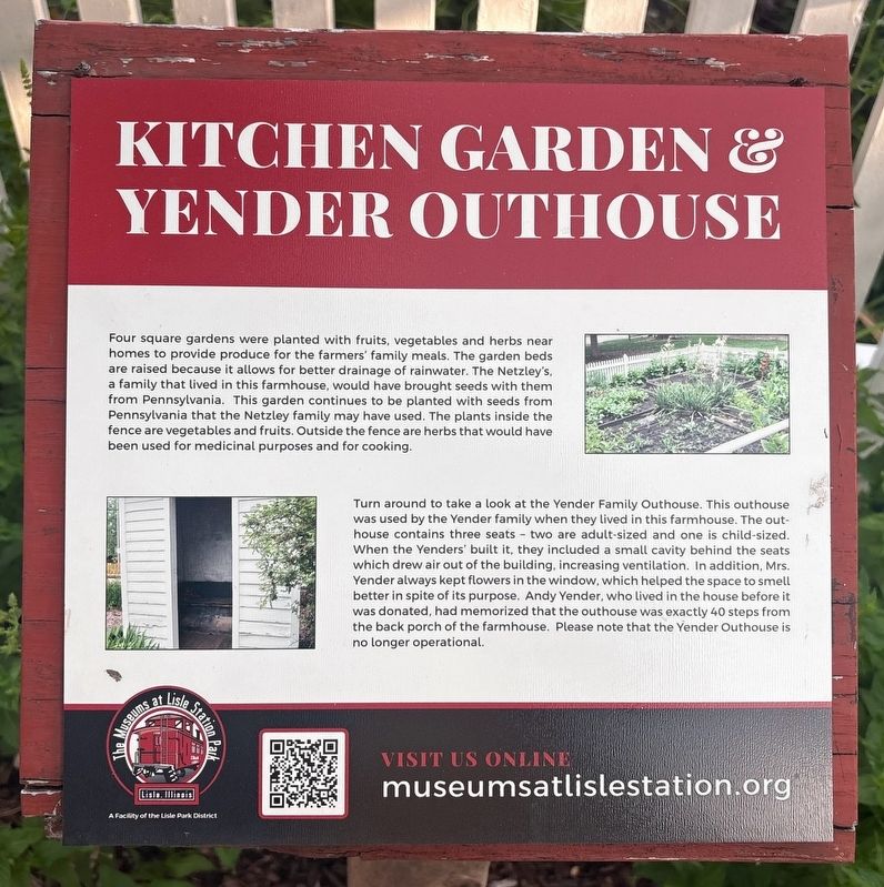 Kitchen Garden & Yender Outhouse Marker. Click for full size. Kitchen Garden & Yender Outhouse Marker image. Click for full size.