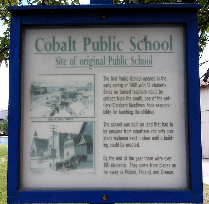 Cobalt Public School Marker. Click for full size. Cobalt Public School Marker image. Click for full size.