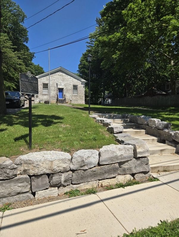 1840 Old Stone School House and Marker. Click for full size. 1840 Old Stone School House and Marker image. Click for full size.