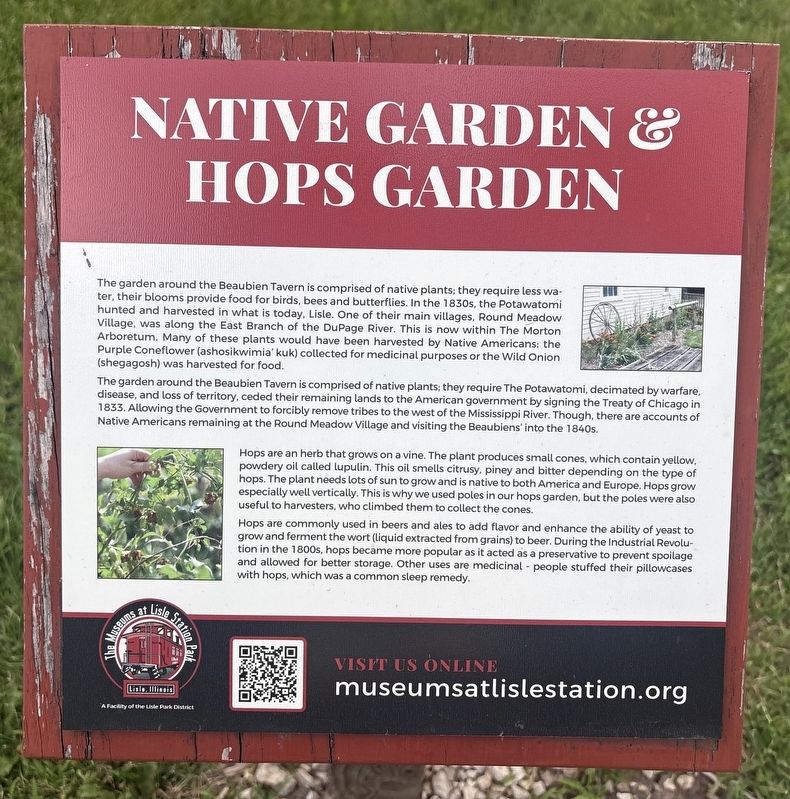 Native Garden & Hops Garden Marker. Click for full size. Native Garden & Hops Garden Marker image. Click for full size.