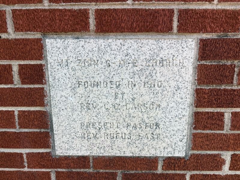 Mt. Zion C.M.E. Church Marker image. Click for full size.