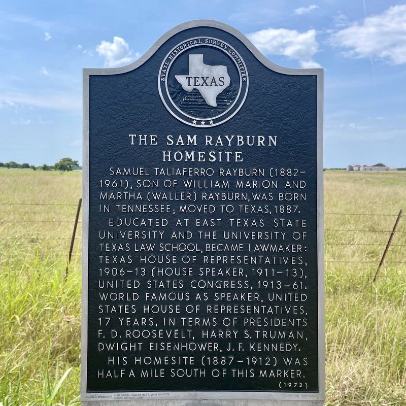 The Sam Rayburn Homesite Marker. Click for full size. The Sam Rayburn Homesite Marker image. Click for full size.