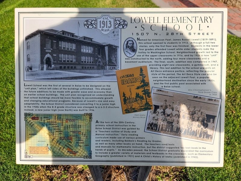 Lowell Elementary School Marker image. Click for full size.
