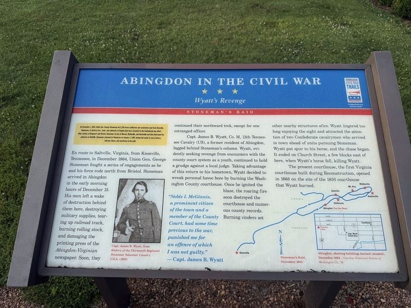 Abingdon in the Civil War Marker. Click for full size. Abingdon in the Civil War Marker image. Click for full size.