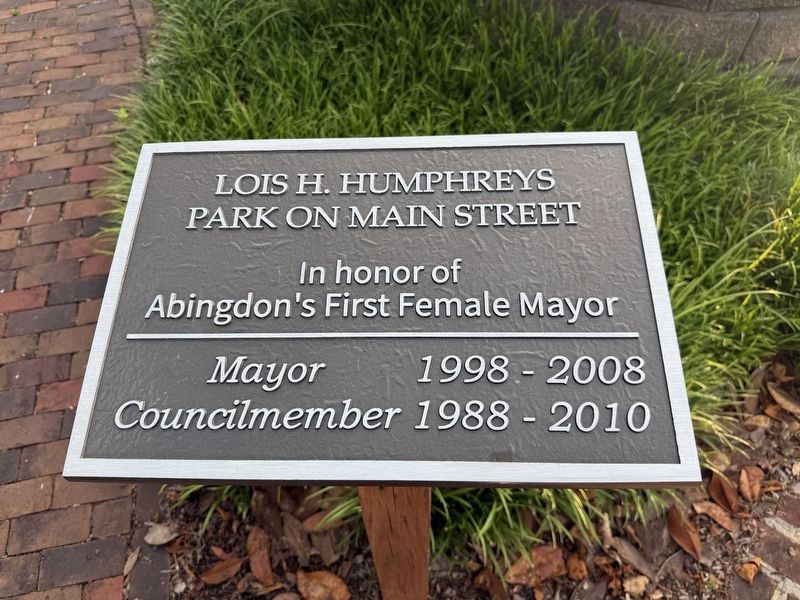 Lois H. Humphreys Park on Main Street Marker image. Click for full size.