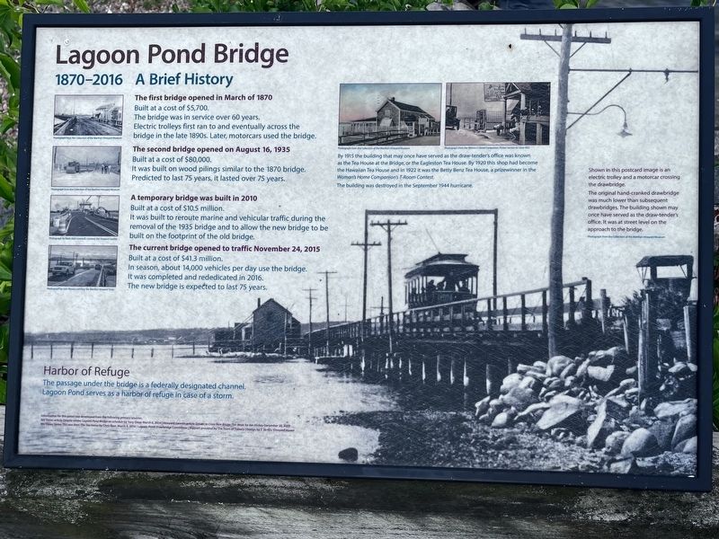 Lagoon Pond Bridge Marker. Click for full size. Lagoon Pond Bridge Marker image. Click for full size.