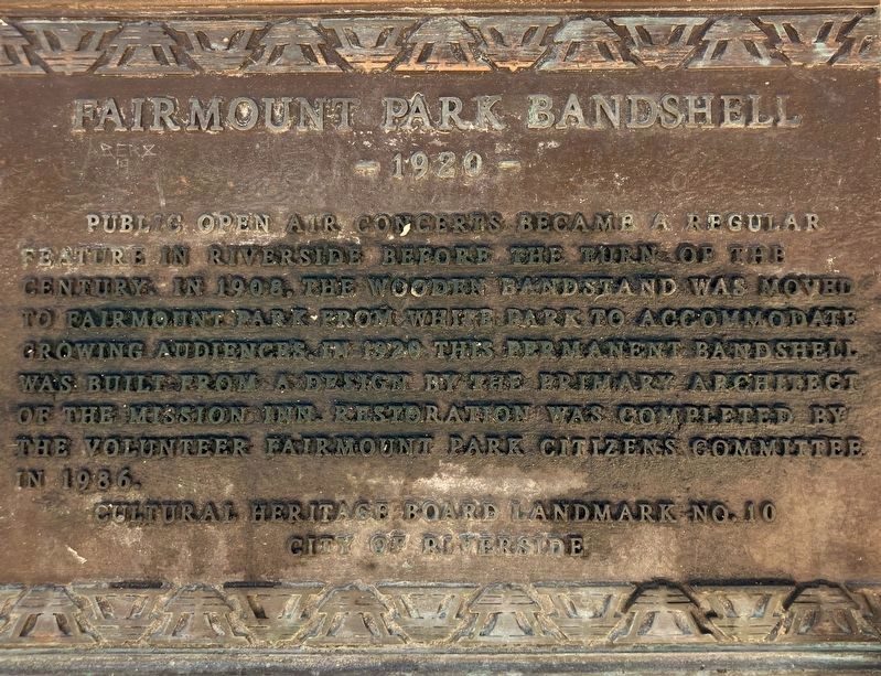Fairmount Park Bandshell Marker image. Click for full size.
