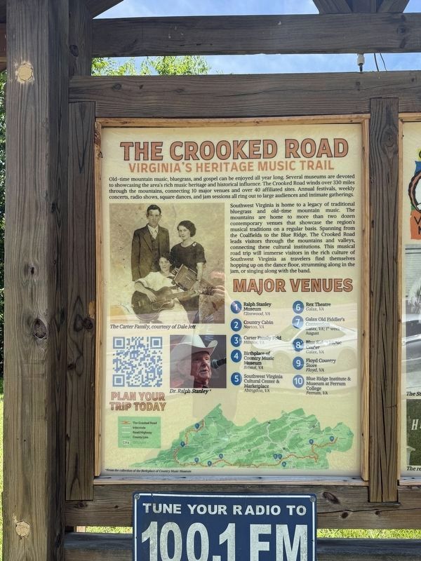 The Crooked Road side of the marker image. Click for full size.