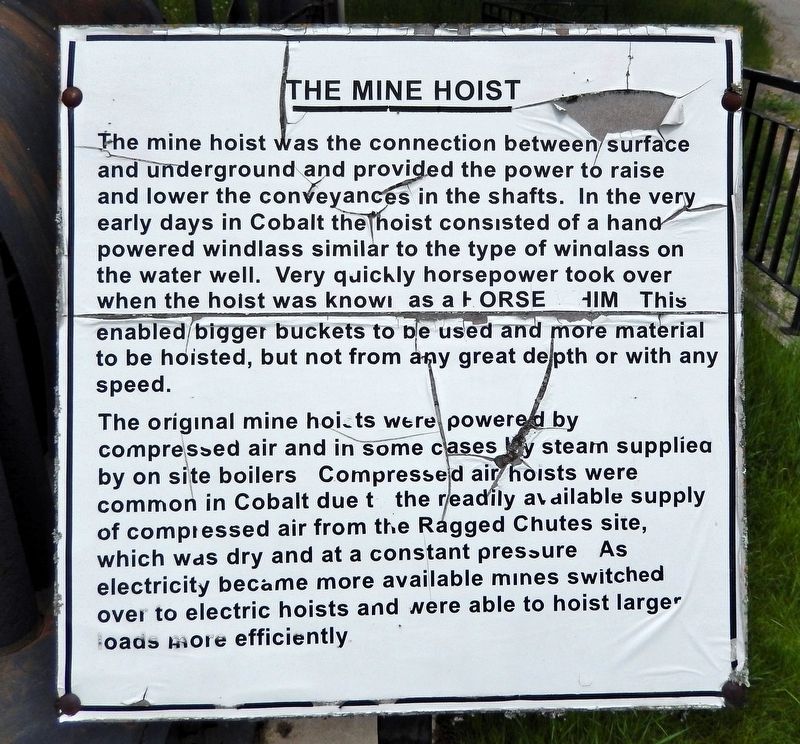 The Mine Hoist Marker. Click for full size. The Mine Hoist Marker image. Click for full size.