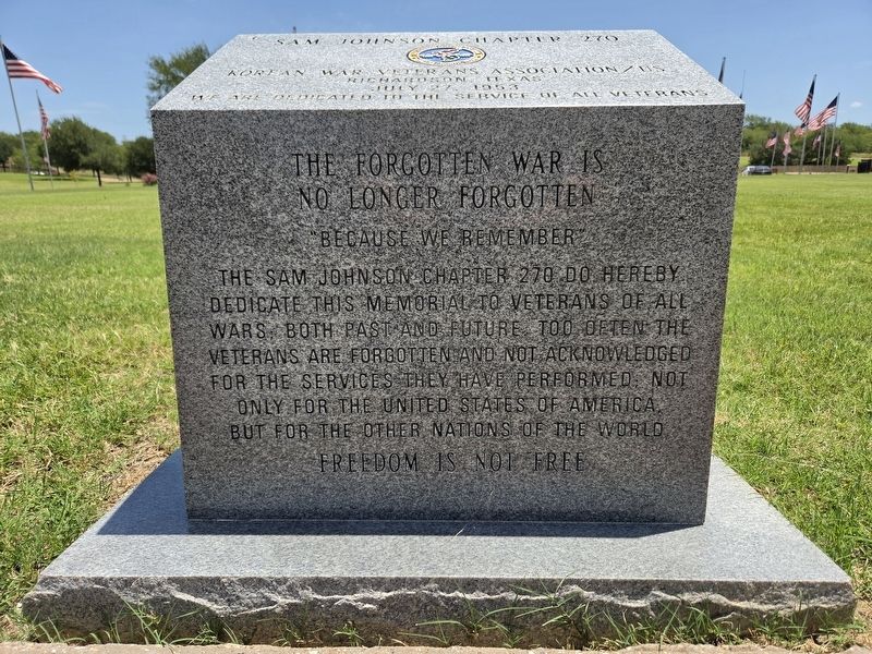 Forgotten War Memorial. Click for full size. Forgotten War Memorial image. Click for full size.