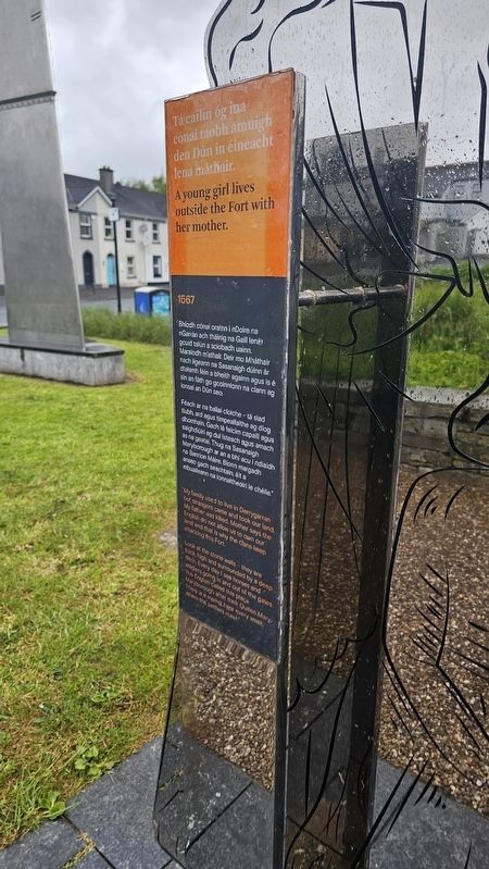 Tá Cailín Óg ina Cónaí Taobh Amuigh den Dún / A Young Girl Lives Outside the Fort Marker. Click for full size. Tá Cailín Óg ina Cónaí Taobh Amuigh den Dún / A Young Girl Lives Outside the Fort Marker image. Click for full size.
