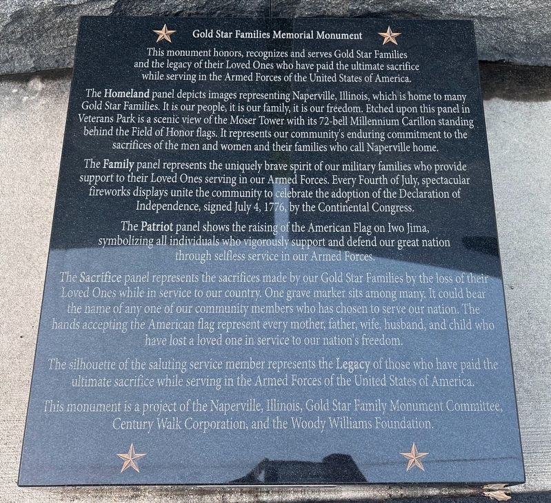 Gold Star Families Memorial Monument Marker. Click for full size. Gold Star Families Memorial Monument Marker image. Click for full size.