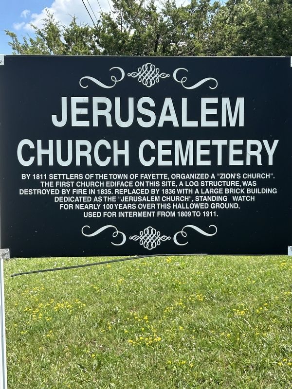 Jerusalem Church Cemetery Marker. Click for full size. Jerusalem Church Cemetery Marker image. Click for full size.