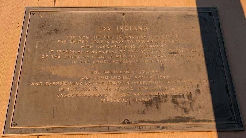 USS Indiana Marker Marker. Click for full size. USS Indiana Marker Marker image. Click for full size.