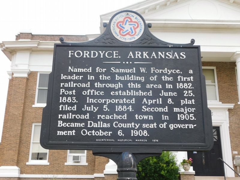 Fordyce Arkansas Marker. Click for full size. Fordyce Arkansas Marker image. Click for full size.