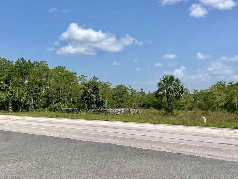 1936 Seminole Conference Marker and rock wall image. Click for full size.