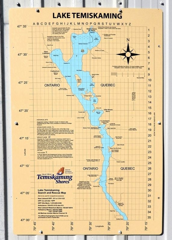 Lake Temiskaming Marker image. Click for full size.