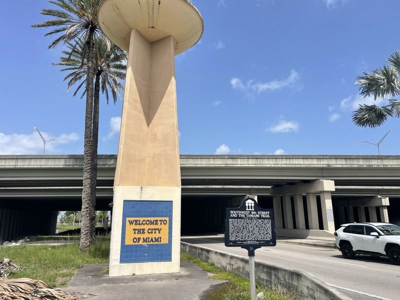 Southwest 8th Street and the Tamiami Trail Marker. Click for full size. Southwest 8th Street and the Tamiami Trail Marker image. Click for full size.