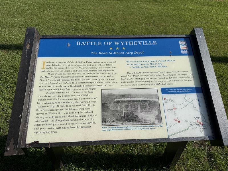 Battle of Wytheville Marker image. Click for full size.
