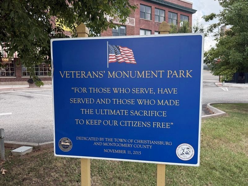 Veterans' Monument Park Marker. Click for full size. Veterans' Monument Park Marker image. Click for full size.