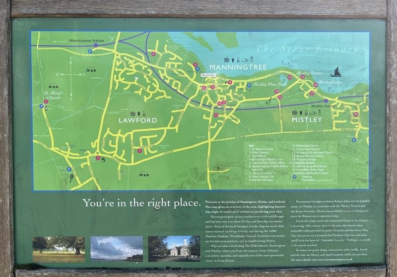 Manningtree, Mistley, and Lawford Marker. Click for full size. Manningtree, Mistley, and Lawford Marker image. Click for full size.