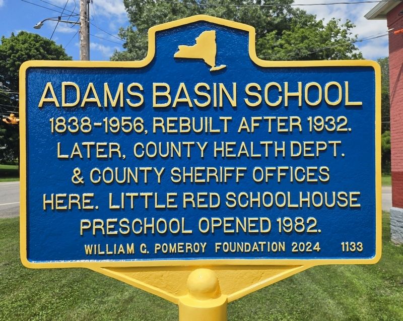 Adams Basin School Marker image. Click for full size.