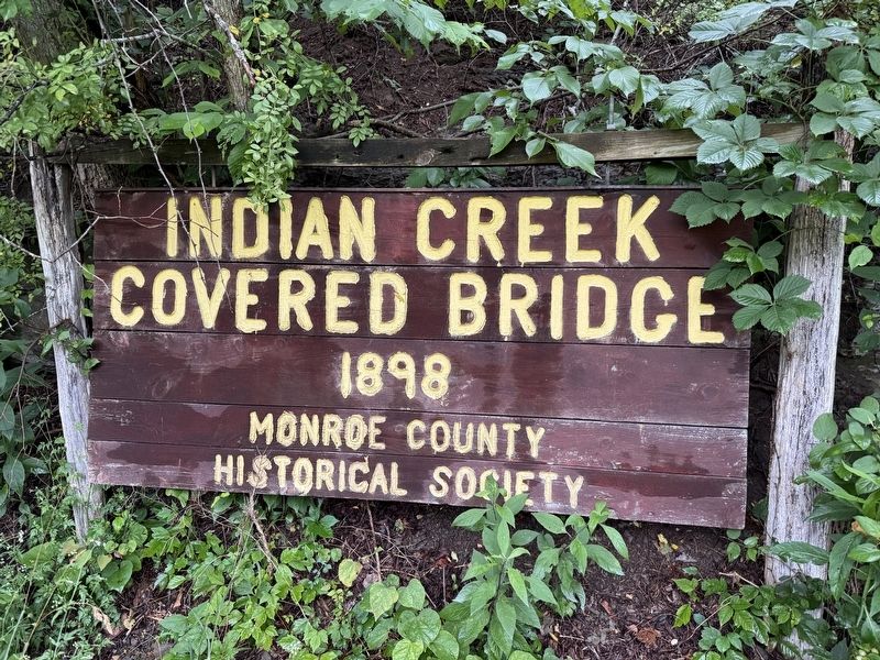 Indian Creek Covered Bridge Signage image. Click for full size.