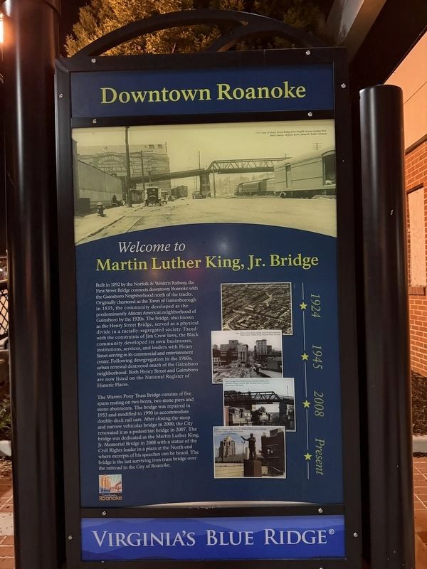 Welcome to Martin Luther King, Jr. Bridge Marker. Click for full size. Welcome to Martin Luther King, Jr. Bridge Marker image. Click for full size.