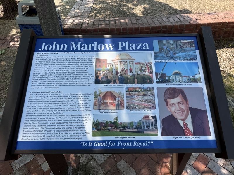 John Marlow Plaza Marker image. Click for full size.