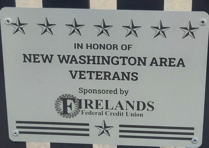 New Washington Veterans Memorial Park Marker image. Click for full size.