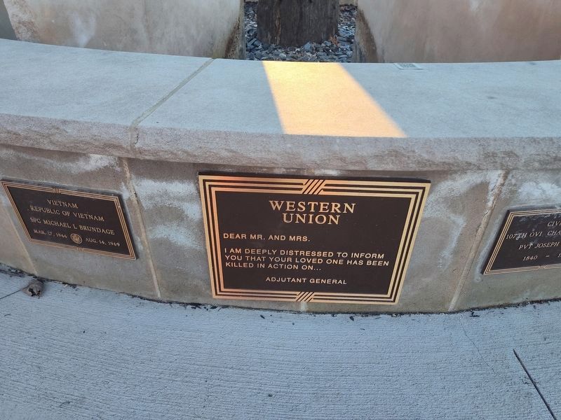 Western Union Memorial. Click for full size. Western Union Memorial image. Click for full size.