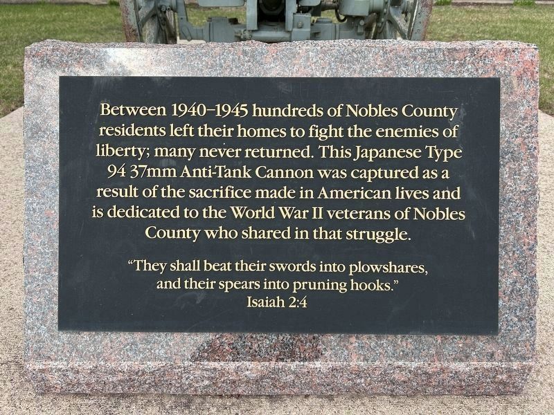 Nobles County WWII Veterans Memorial. Click for full size. Nobles County WWII Veterans Memorial image. Click for full size.