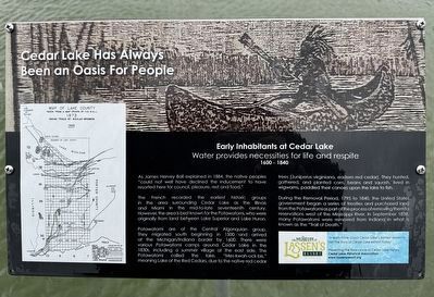 Cedar Lake Has Always Been an Oasis For People Marker. Click for full size. Cedar Lake Has Always Been an Oasis For People Marker image. Click for full size.