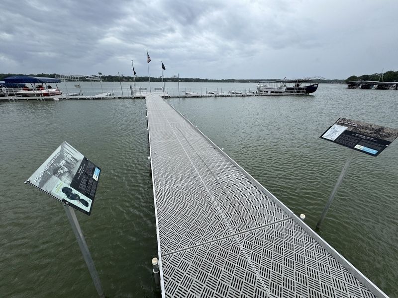 Marker located half-way out on pier. Click for full size. Marker located half-way out on pier image. Click for full size.