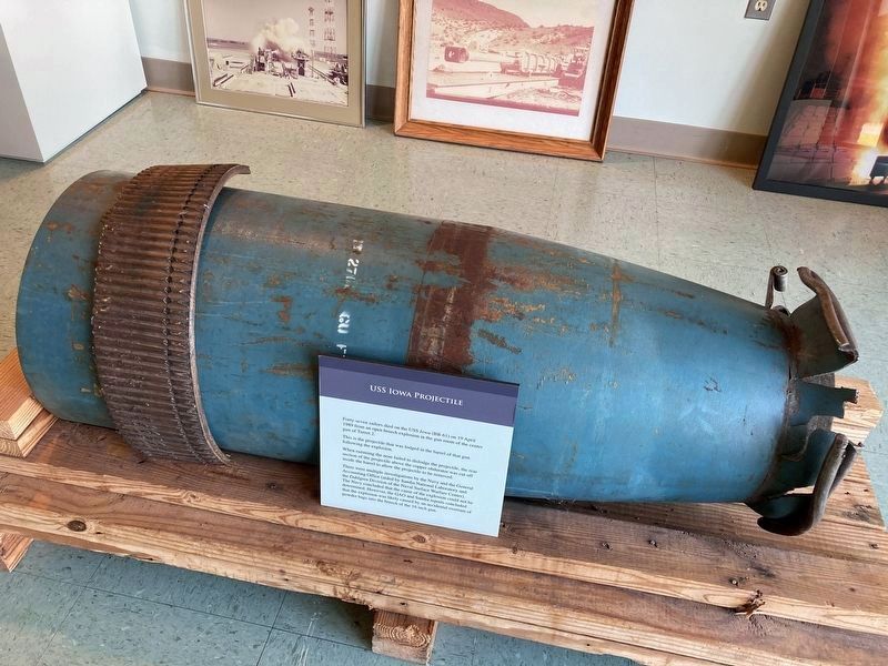 USS <i>Iowa</i> Turret II Accident Projectile. Click for full size. USS <i>Iowa</i> Turret II Accident Projectile image. Click for full size.