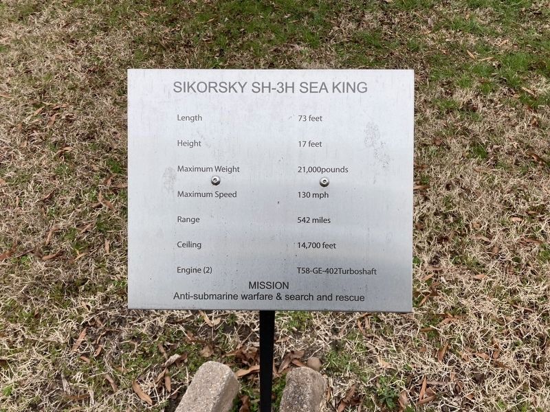 Sikorsky SH-3H Sea King Marker. Click for full size. Sikorsky SH-3H Sea King Marker image. Click for full size.
