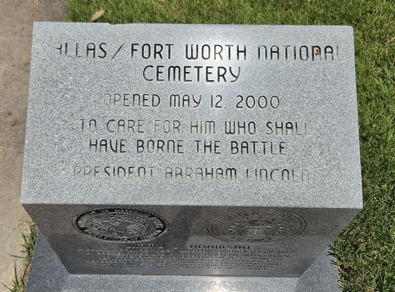 Dallas/Fort Worth National Cemetery Marker. Click for full size. Dallas/Fort Worth National Cemetery Marker image. Click for full size.