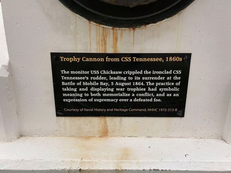 Trophy Cannon from CSS Tennessee, 1860s Marker. Click for full size. Trophy Cannon from CSS Tennessee, 1860s Marker image. Click for full size.