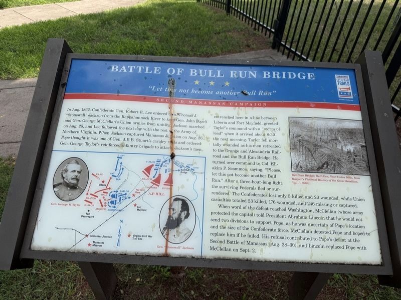 Battle of Bull Run Bridge Marker image. Click for full size.
