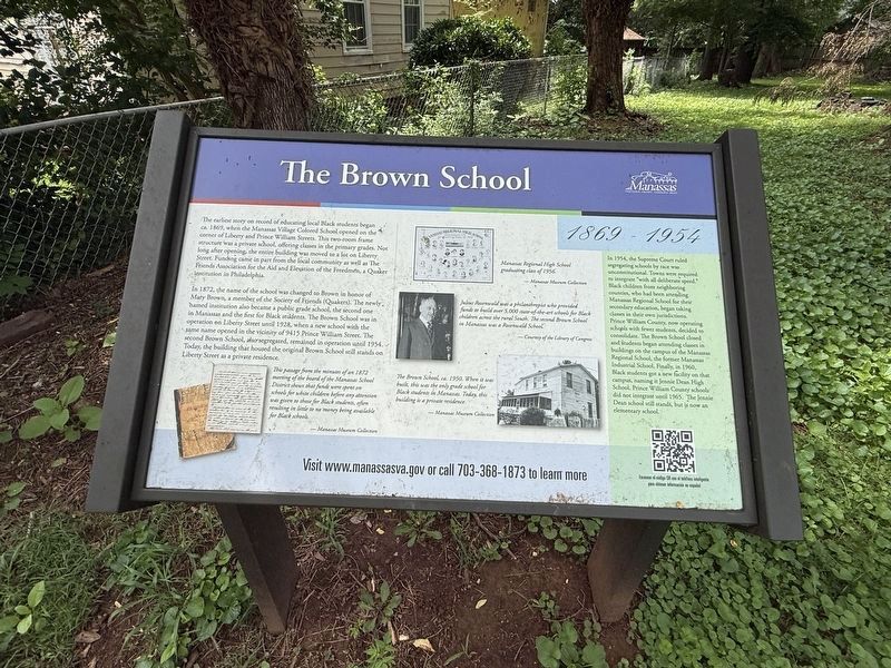 The Brown School Marker. Click for full size. The Brown School Marker image. Click for full size.