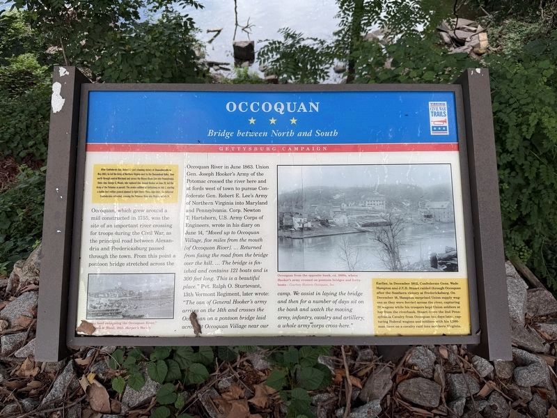 Occoquan Marker. Click for full size. Occoquan Marker image. Click for full size.