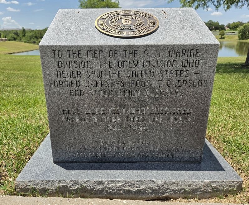 6th Marine Division Marker image. Click for full size.